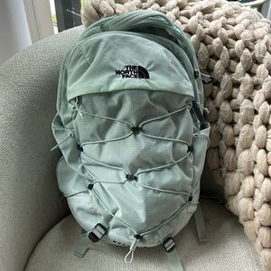 North face Borealis backpack- mint w black accents